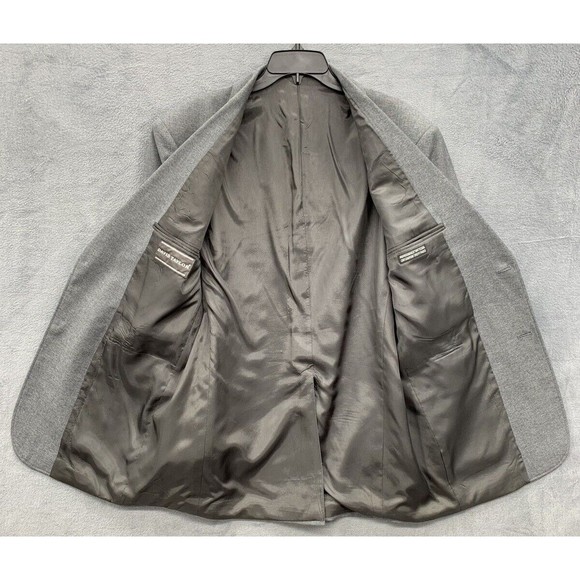 David Taylor Blazer Mens Size 42 L Gray Two Button Front Notched Single Vented - Picture 4 of 16